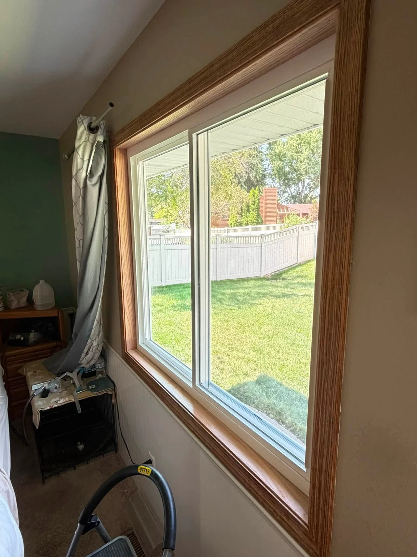 Replacement sliding window viewed from inside
